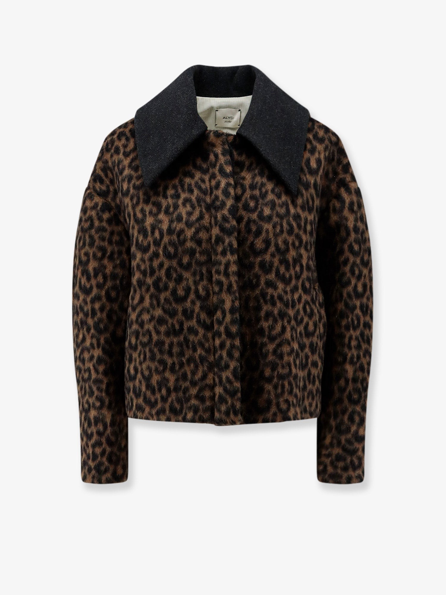 ALYSI Virgin Wool And Mohair Jacket With Animal Print