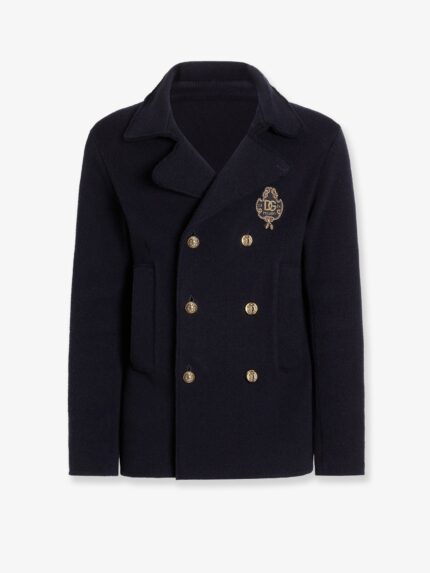 Dolce & Gabbana Virgin Wool Blazer With Iconic Crest