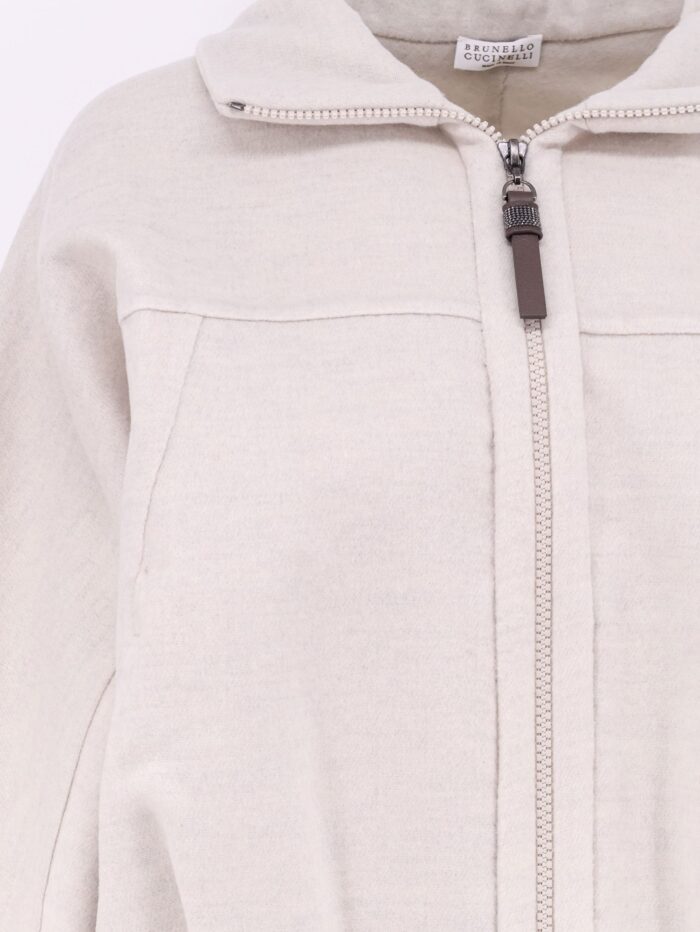Brunello Cucinelli Virgin Wool Bomber With Drawstring