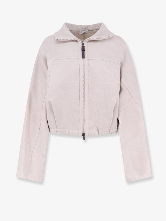 brunello cucinelli virgin wool bomber with drawstring Brunello Cucinelli Virgin Wool Bomber With Drawstring