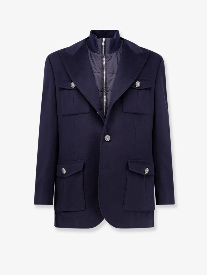 Brunello Cucinelli Virgin Wool Jacket With Internal Padded Vest