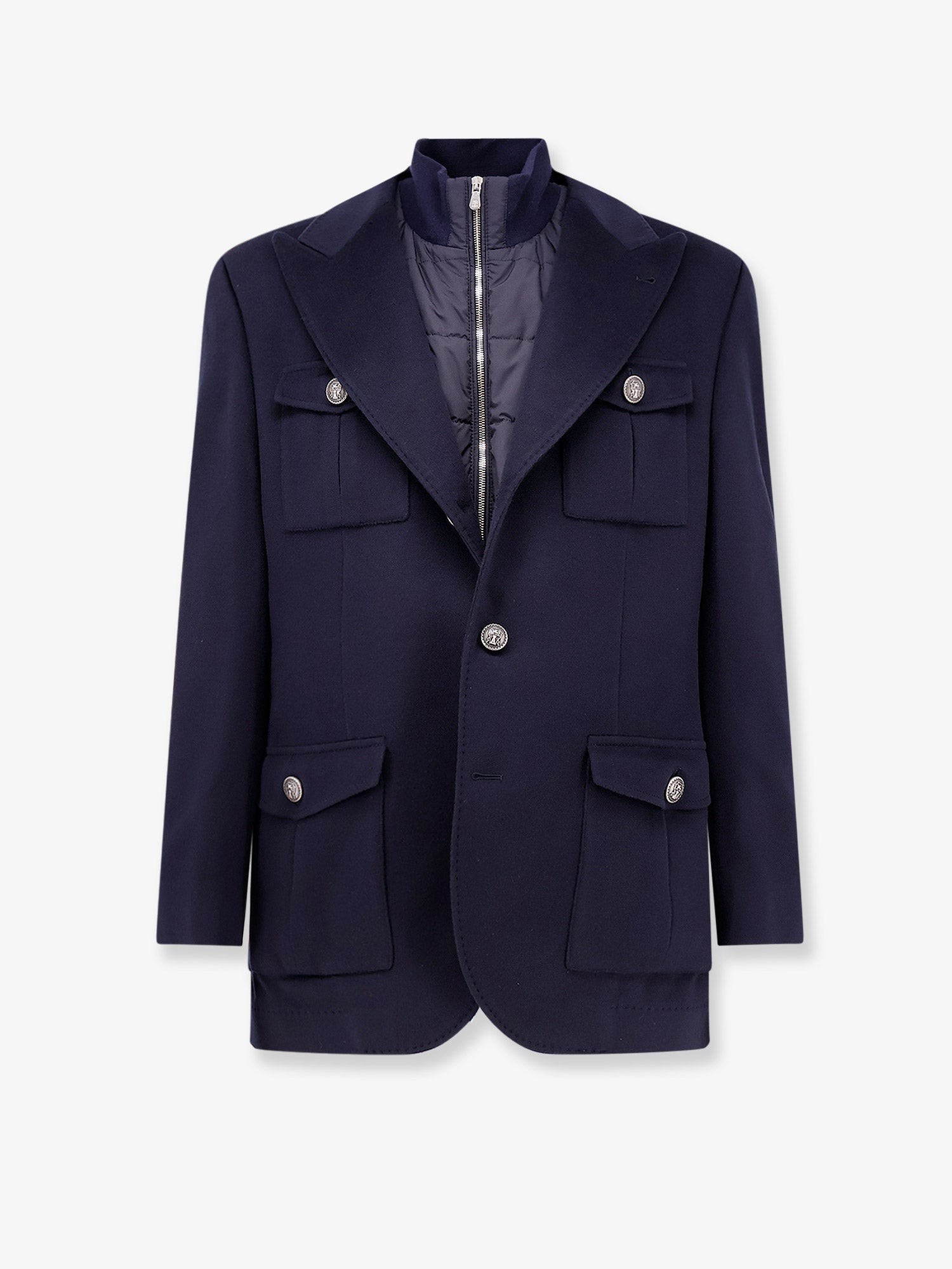 Brunello Cucinelli Virgin Wool Jacket With Internal Padded Vest