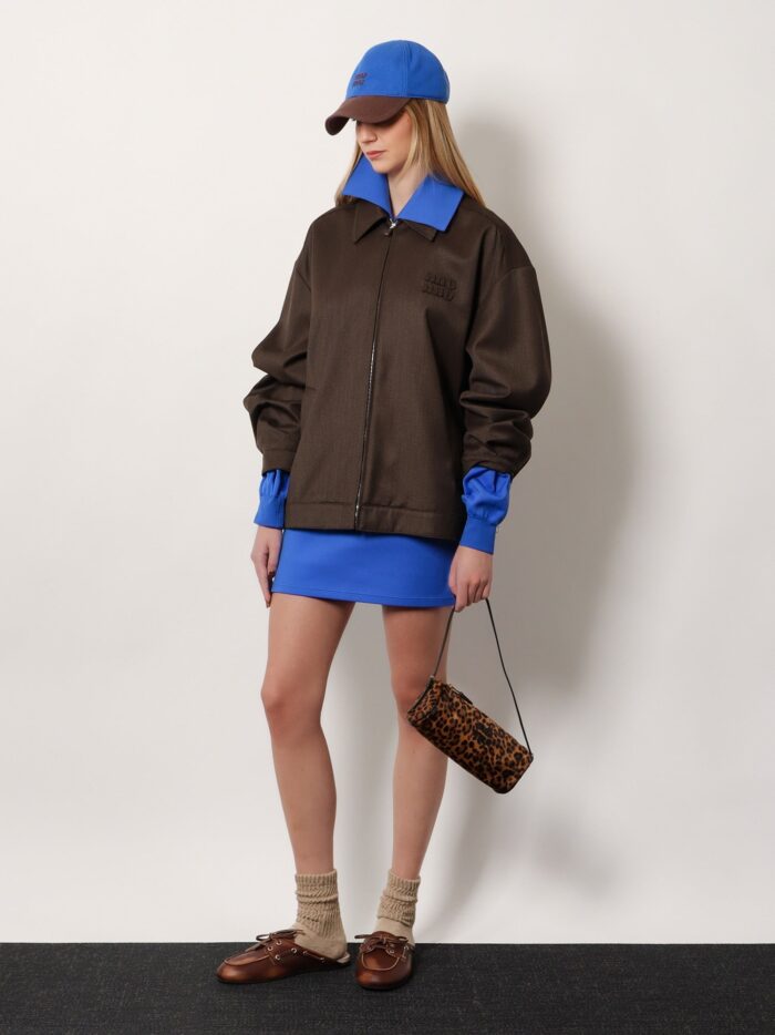 Miu Miu Virgin Wool Jacket With Logo Detail