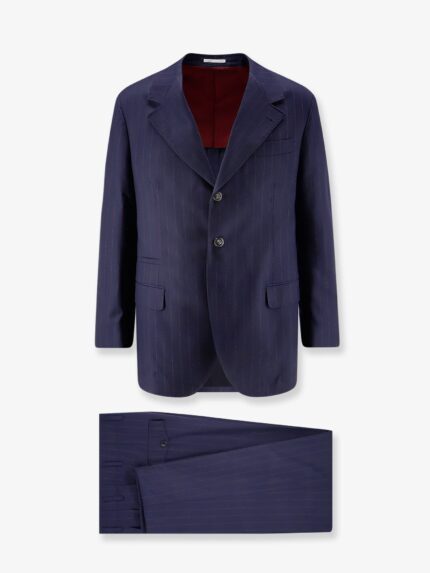 Brunello Cucinelli Virgin Wool Suit With Pinstripe Pattern