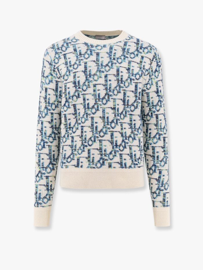 Virgin Wool Sweater With Dior Oblique Motif