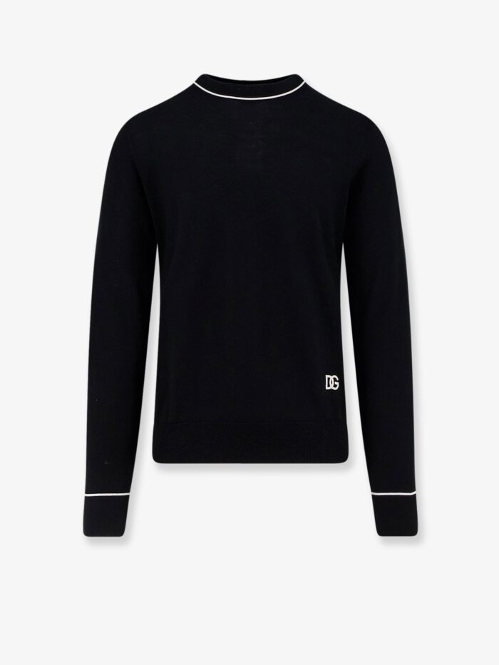 dolce & gabbana virgin wool sweater with embroidered dg logo Dolce & Gabbana Virgin Wool Sweater With Embroidered Dg Logo