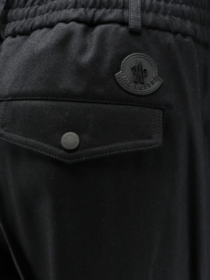 Moncler Virgin Wool Trousers With Elastic And Drawstring