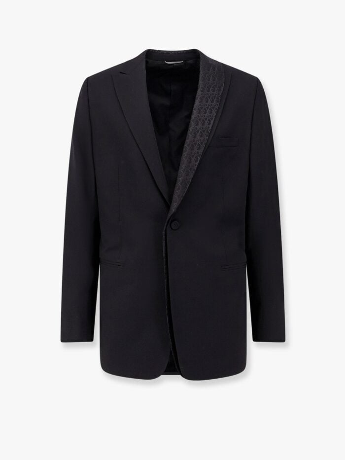 Virgin Wool Tuxedo Blazer With Dior Oblique Detail