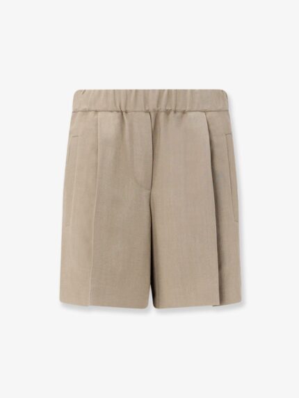 Brunello Cucinelli Viscose And Linen Blend Bermuda Shorts