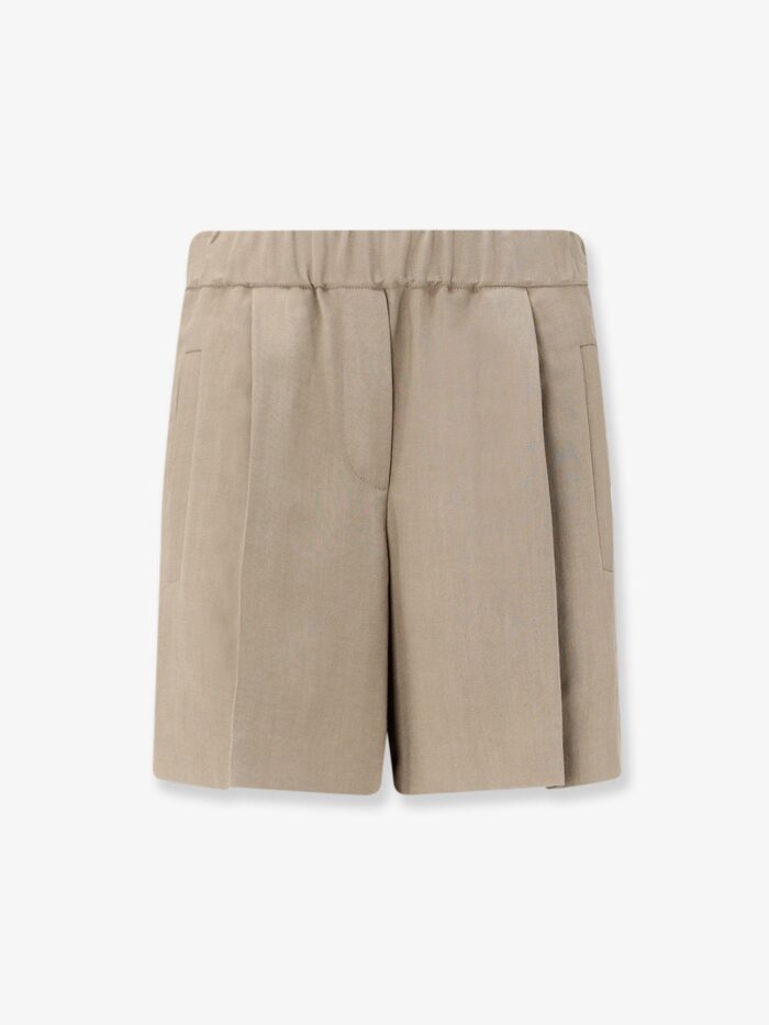 brunello cucinelli viscose and linen blend bermuda shorts Brunello Cucinelli Viscose And Linen Blend Bermuda Shorts