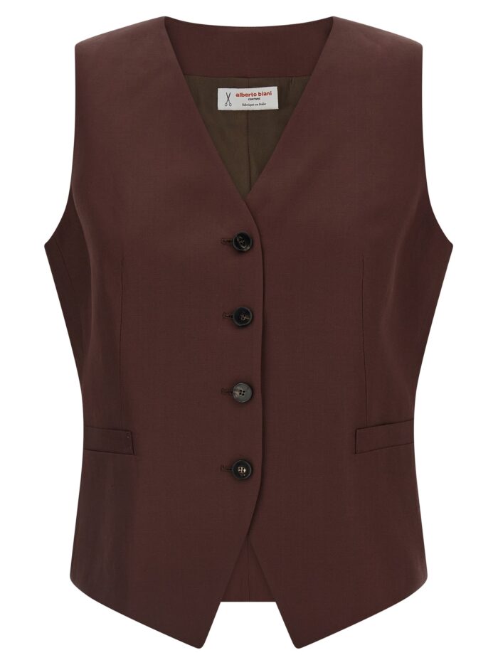 alberto biani viscose and linen vest ALBERTO BIANI Viscose And Linen Vest