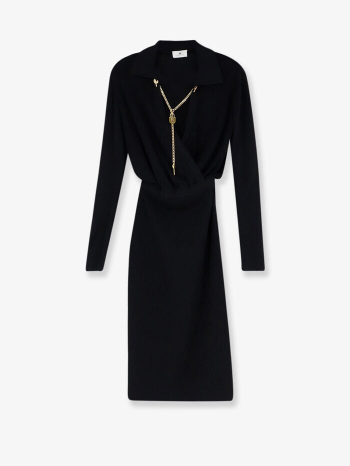 elisabetta franchi viscose blend midi dress Elisabetta Franchi Viscose Blend Midi Dress