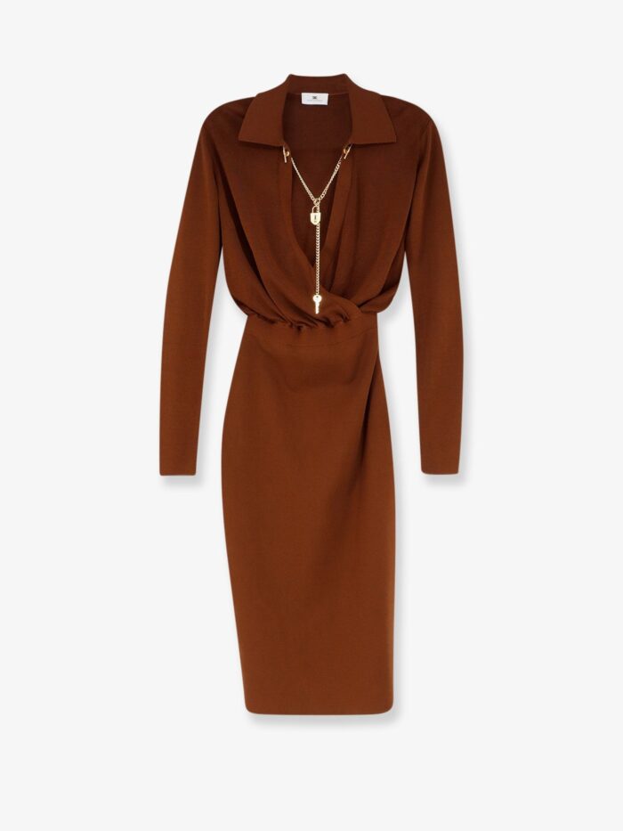 elisabetta franchi viscose blend midi dress Elisabetta Franchi Viscose Blend Midi Dress