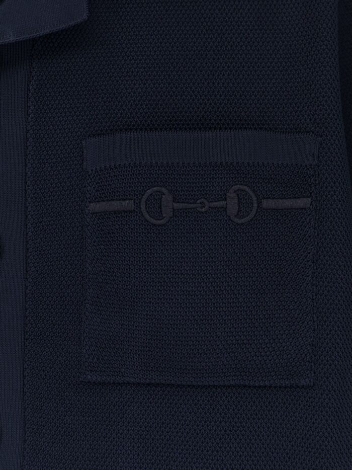Gucci Viscose Blend Polo Shirt With Front Horsebit Embroidery