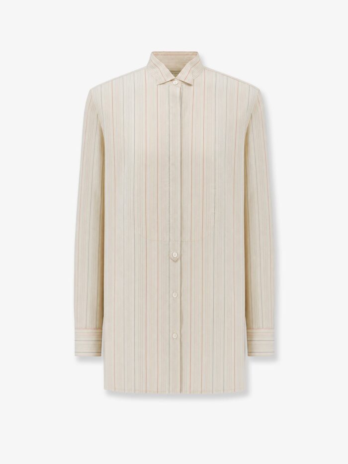 dries van noten viscose blend shirt with striped pattern Dries Van Noten Viscose Blend Shirt With Striped Pattern