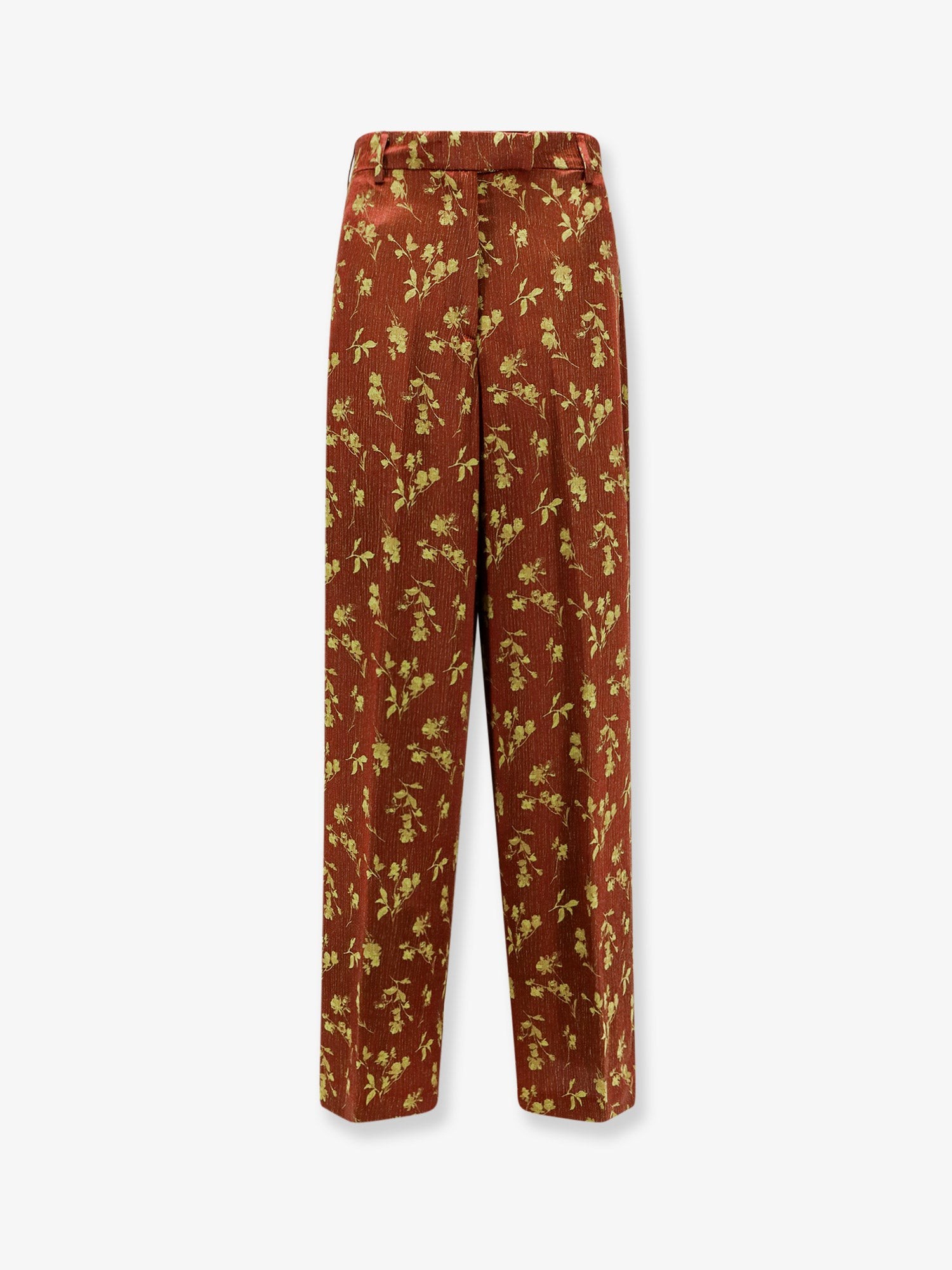 Dries Van Noten Viscose Blend Trousers With Floral Pattern