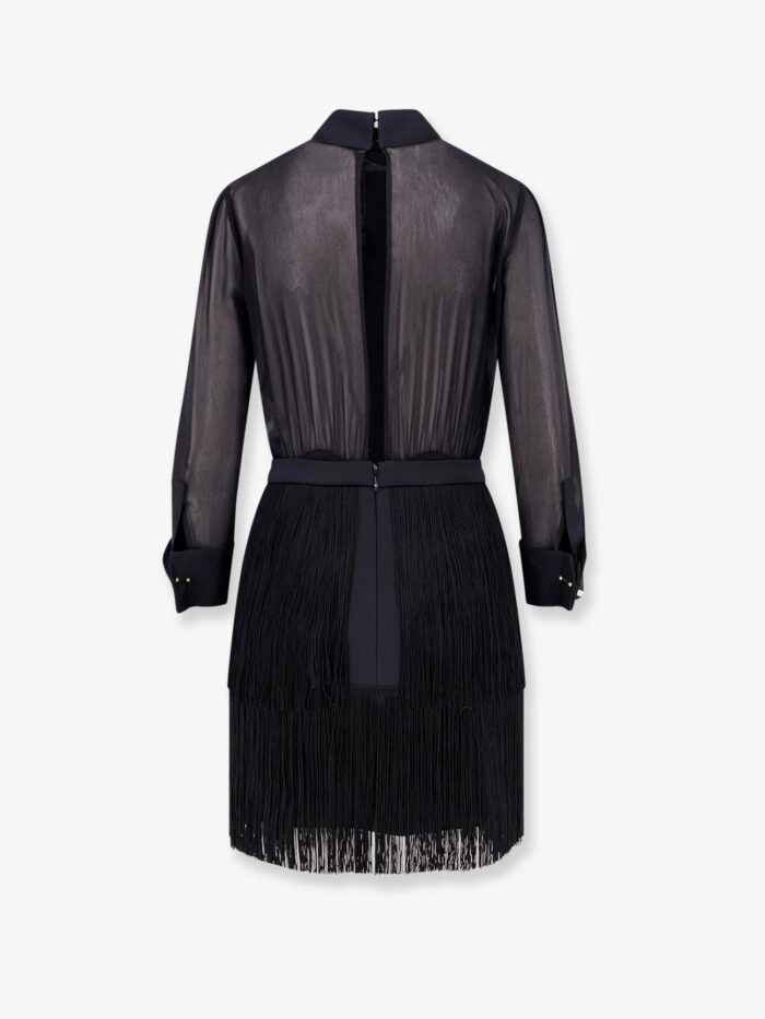 Elisabetta Franchi Viscose Dress With Ruffles And Fringe