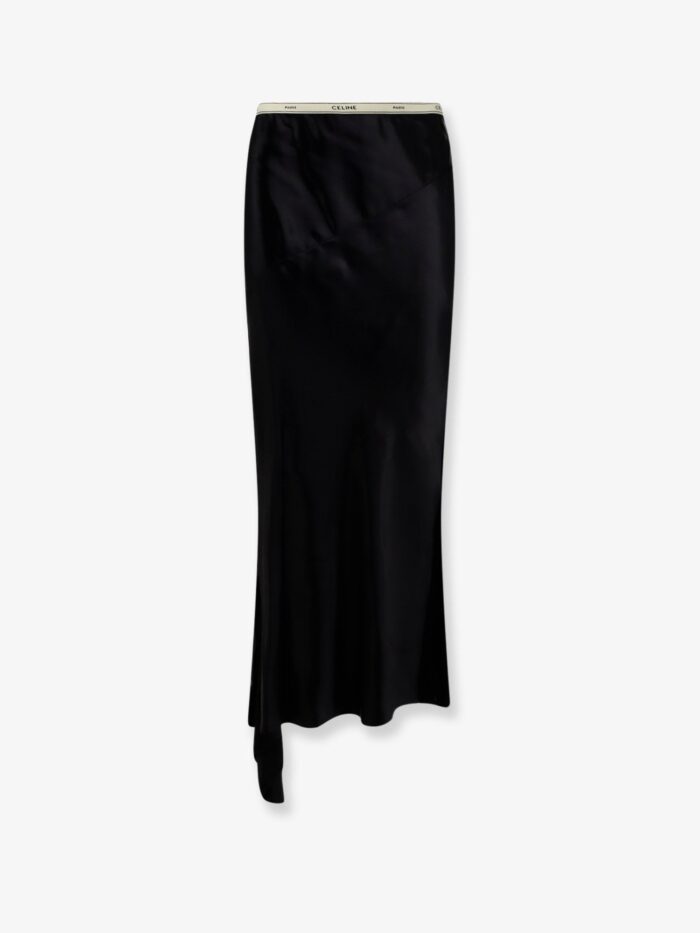 celine viscose satin midi skirt Celine Viscose Satin Midi Skirt
