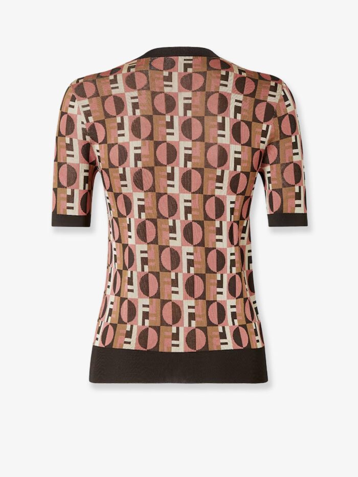 Viscose Sweater With Optical Fendi Motif