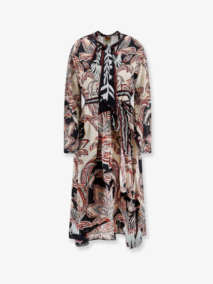 farm rio viscose tapestry dream long sleeve midi dress FARM RIO Viscose Tapestry Dream Long-Sleeve Midi Dress