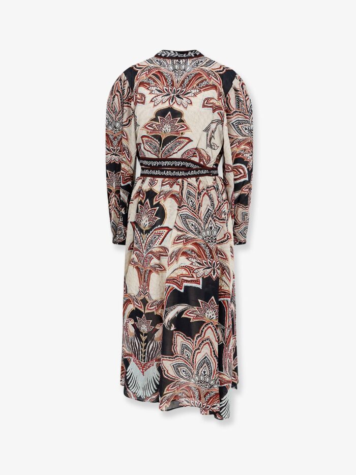 FARM RIO Viscose Tapestry Dream Long-Sleeve Midi Dress