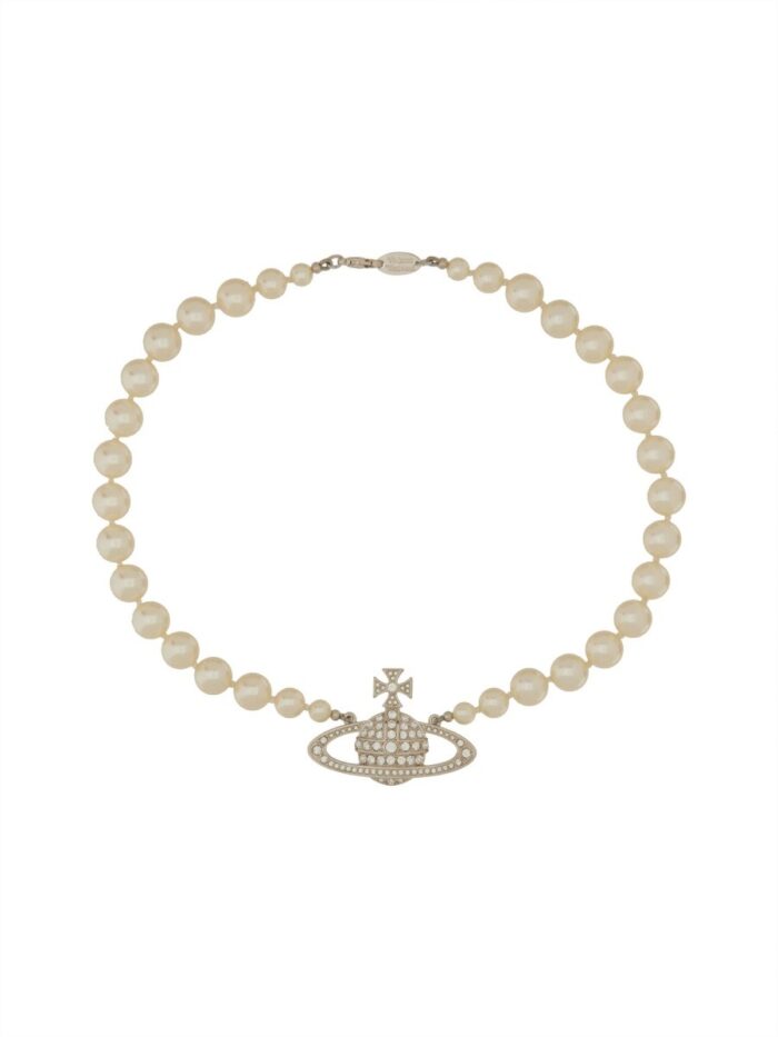 Vivienne Westwood CHOKER DI PERLE CON BASSORILIEVO ORB