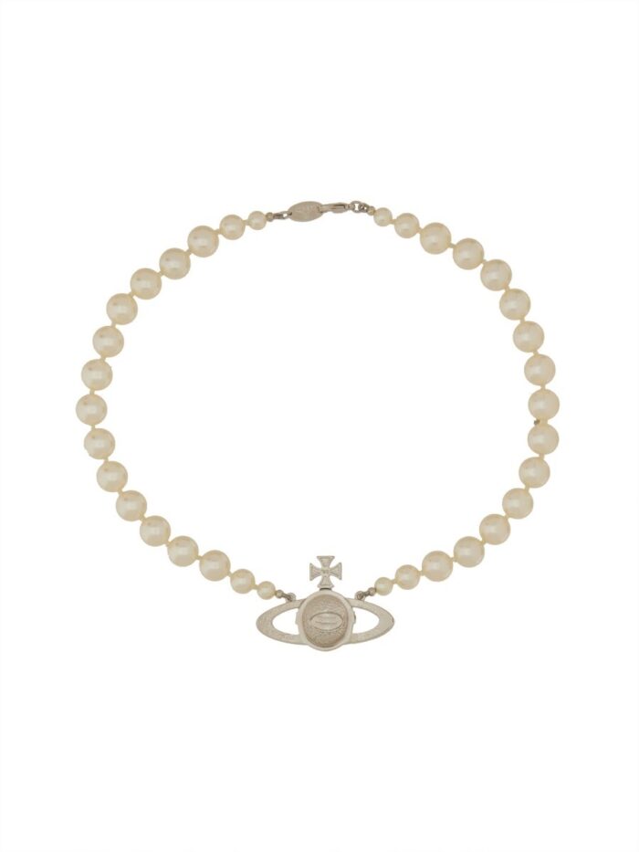 Vivienne Westwood CHOKER DI PERLE CON BASSORILIEVO ORB