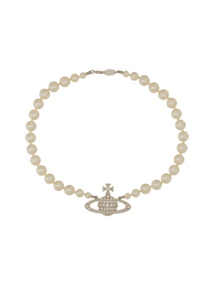 Vivienne Westwood CHOKER DI PERLE CON BASSORILIEVO ORB