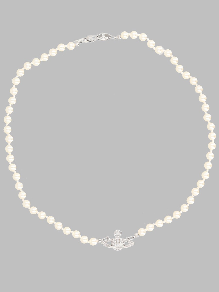 Vivienne Westwood COLLANA DI PERLE CON ORB IN BASSO RILIEVO
