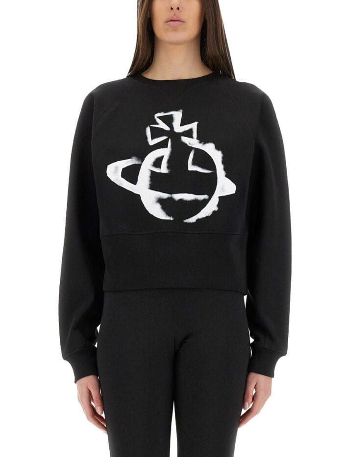Vivienne Westwood CROPPED SWEATSHIRT "STENCIL ORB"