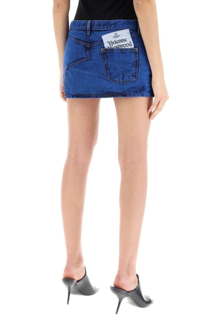 VIVIENNE WESTWOOD Denim Foam Mini Skirt For