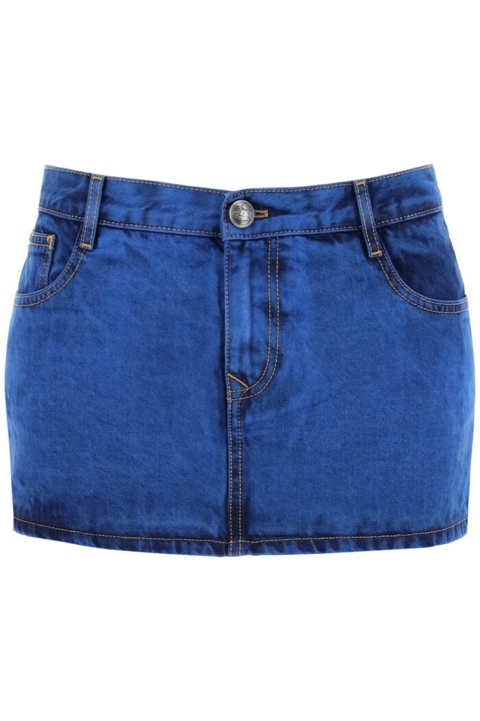 VIVIENNE WESTWOOD Denim Foam Mini Skirt For