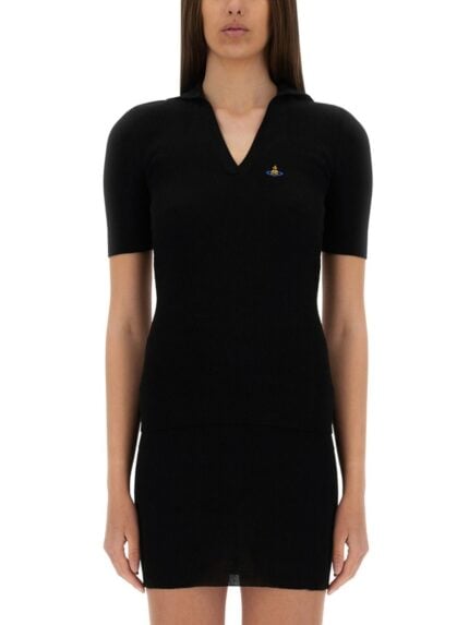 Vivienne Westwood KNITTED POLO SHIRT "NAVY"