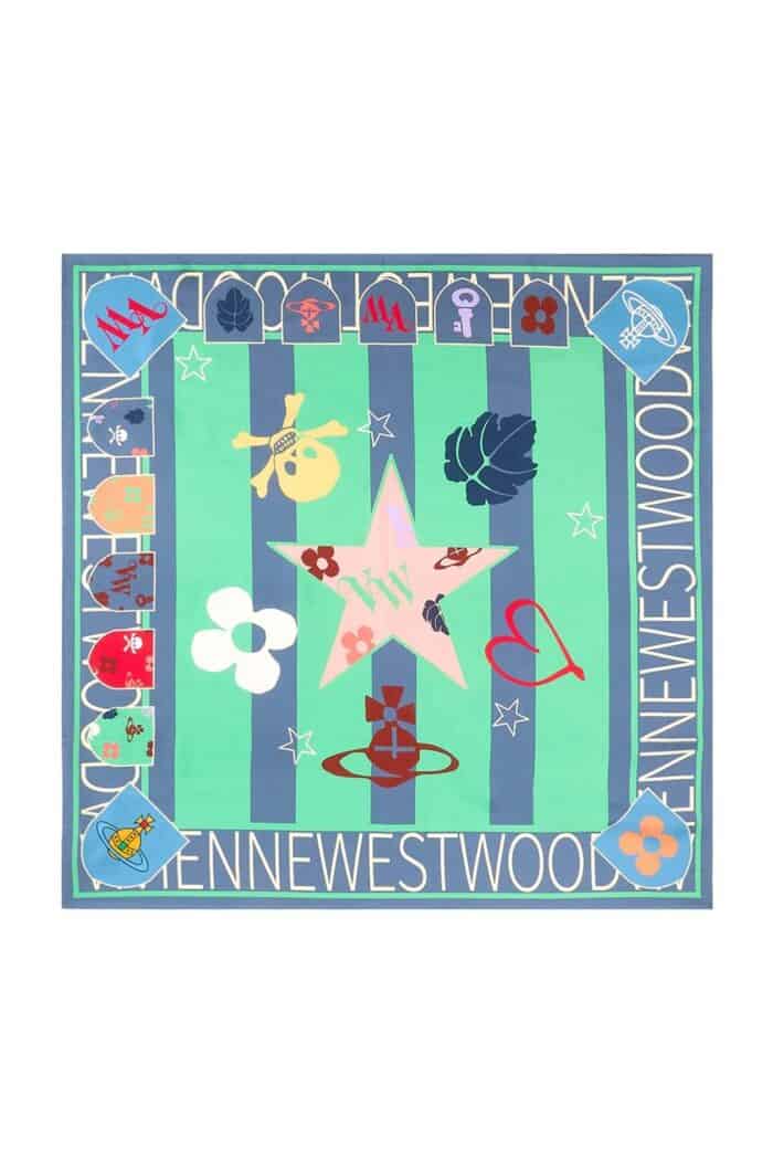 VIVIENNE WESTWOOD Printsquare Football Print Scarf