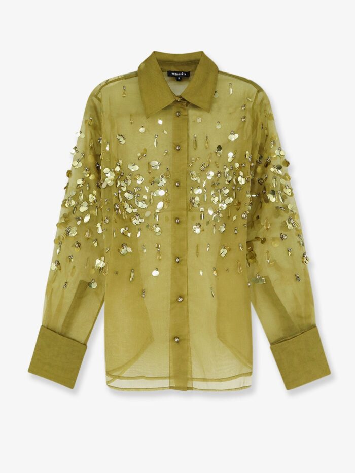retrofete voile shirt with sequins and rhinestones RETROFETE Voile Shirt With Sequins And Rhinestones