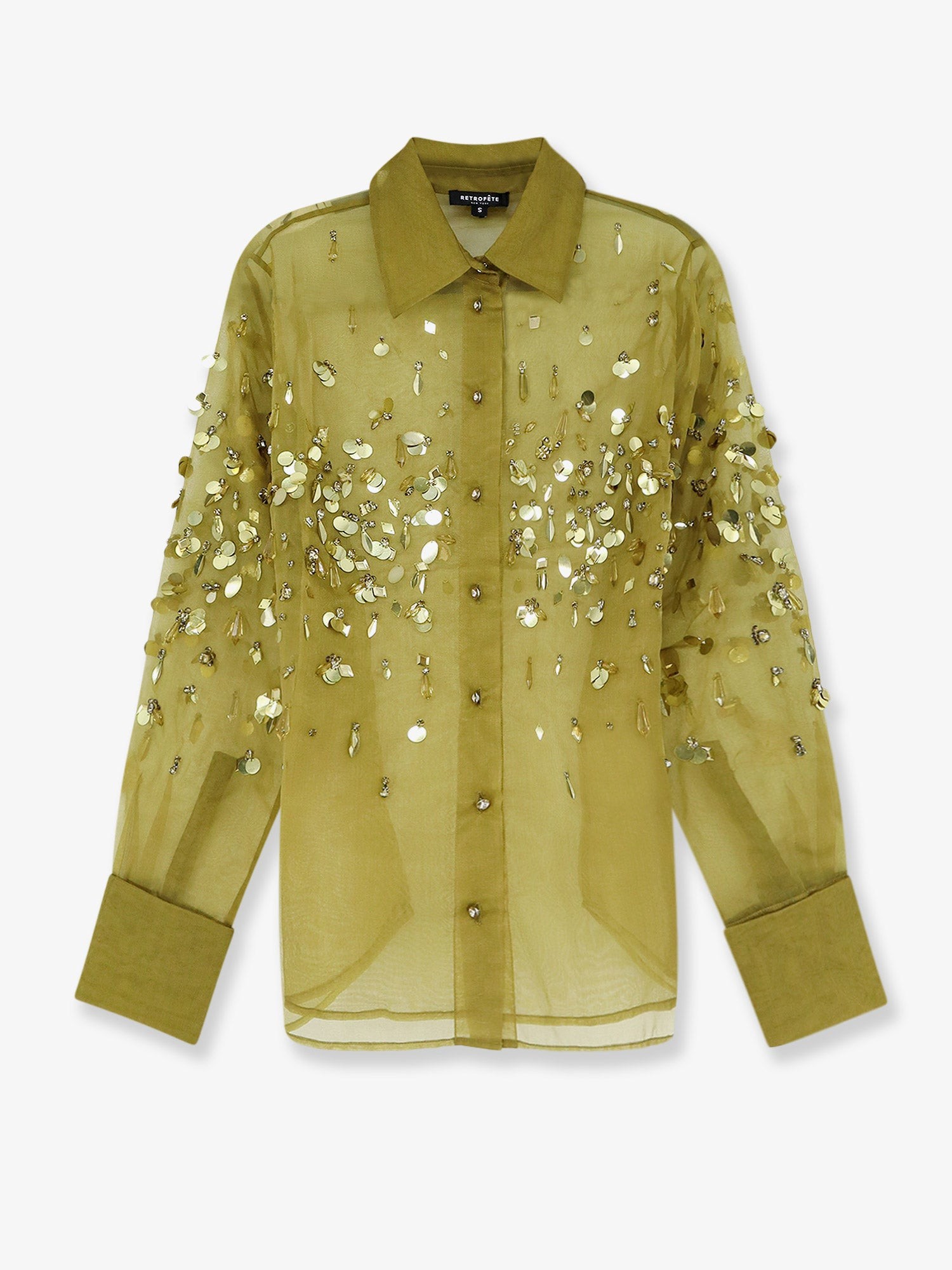 RETROFETE Voile Shirt With Sequins And Rhinestones