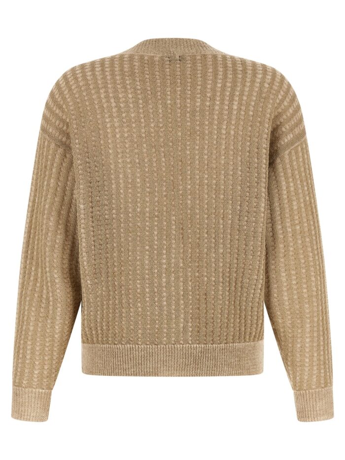 PESERICO Waffle Lamé Cardigan