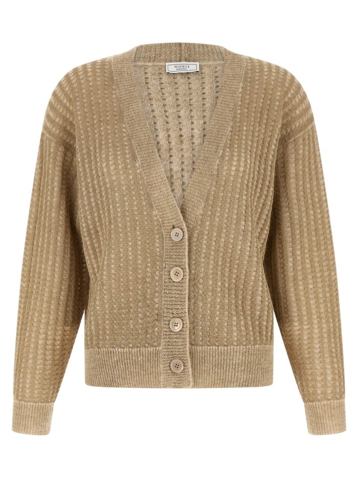 peserico waffle lamé cardigan PESERICO Waffle Lamé Cardigan