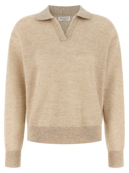 Brunello Cucinelli Waffle Processing Polo Shirt