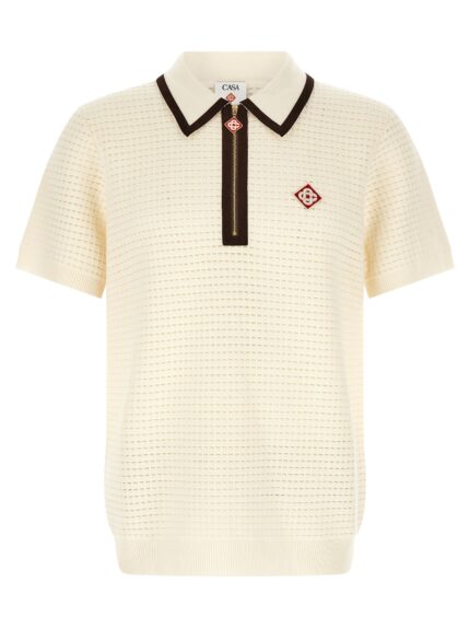 CASABLANCA 'Waffle Stitch' Knit Polo Shirt