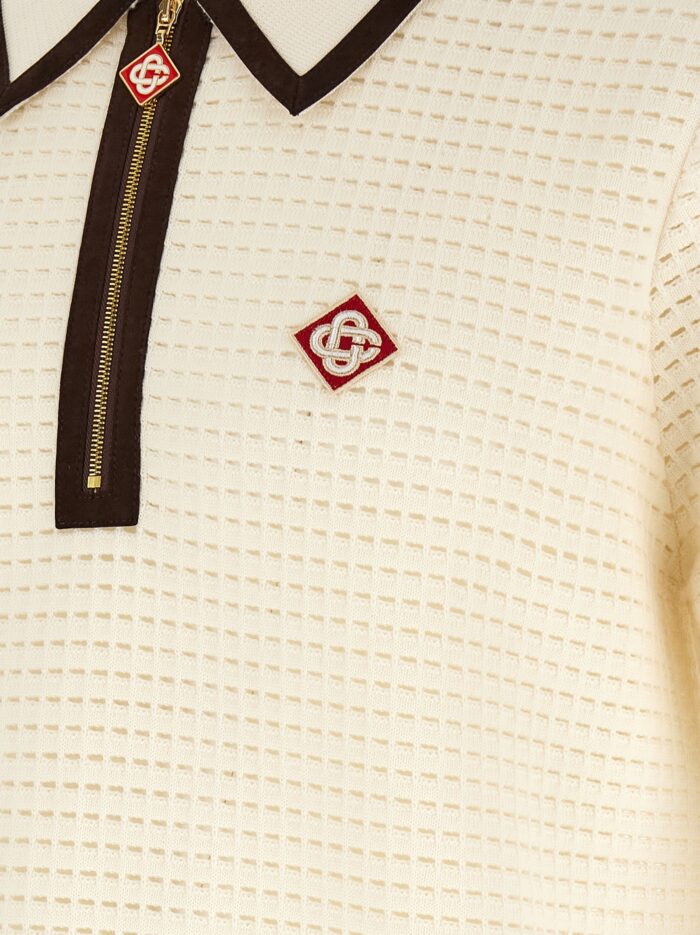 CASABLANCA 'Waffle Stitch' Knit Polo Shirt