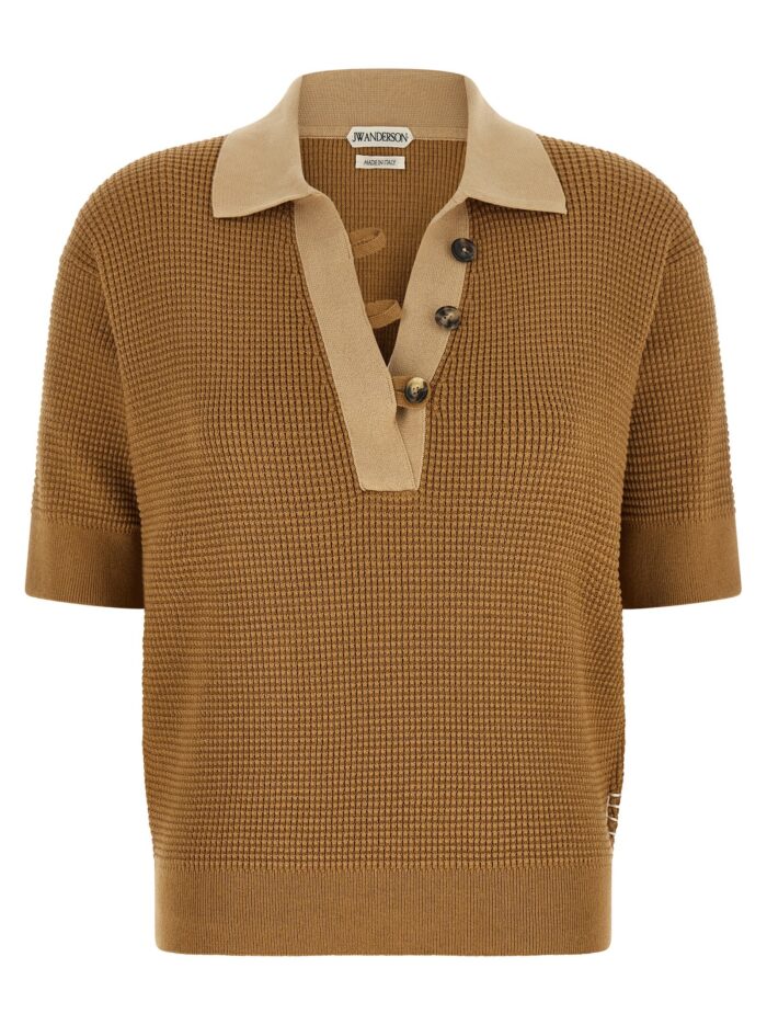 j.w.anderson waffle stitch polo shirt J.W.ANDERSON Waffle Stitch Polo Shirt