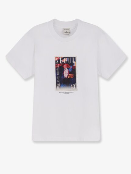 WALK IN PARIS Cotton T-shirt With Walk In Seoul Print On The Front