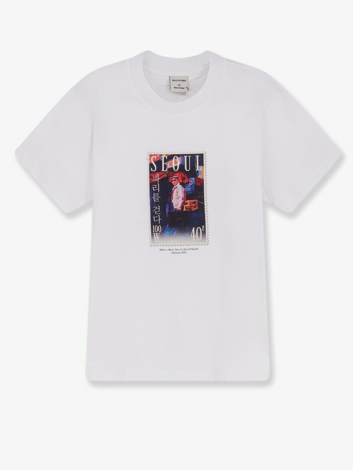 WALK IN PARIS Cotton T-shirt With Walk In Seoul Print On The Front