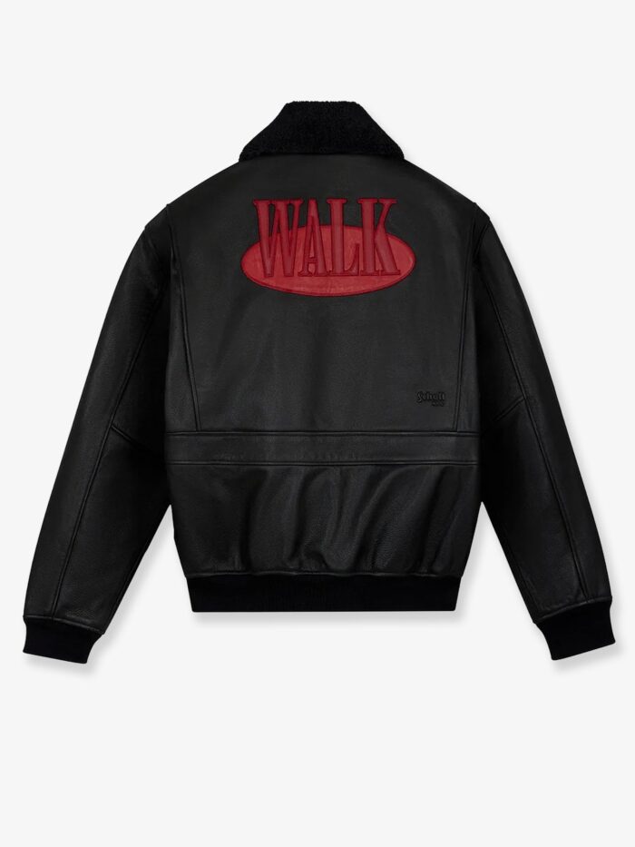 Walk In Paris X Schott NYC ® Leather Jacket With Front Embroidered Logo