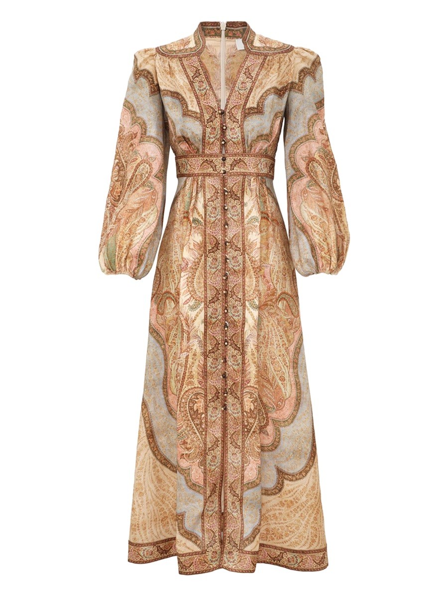 Zimmermann "wanderlust" Low-cut Midi Dress