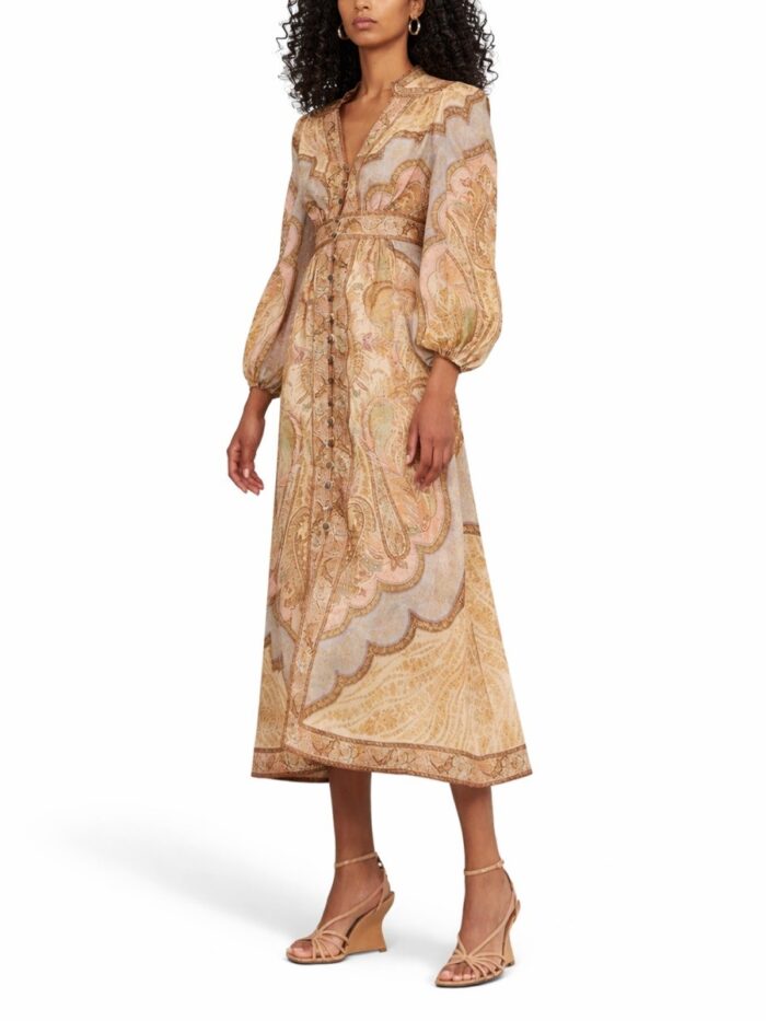 Zimmermann "wanderlust" Low-cut Midi Dress