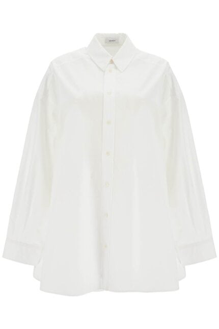 WARDROBE.NYC Mini Shirt Dress With Button Closure