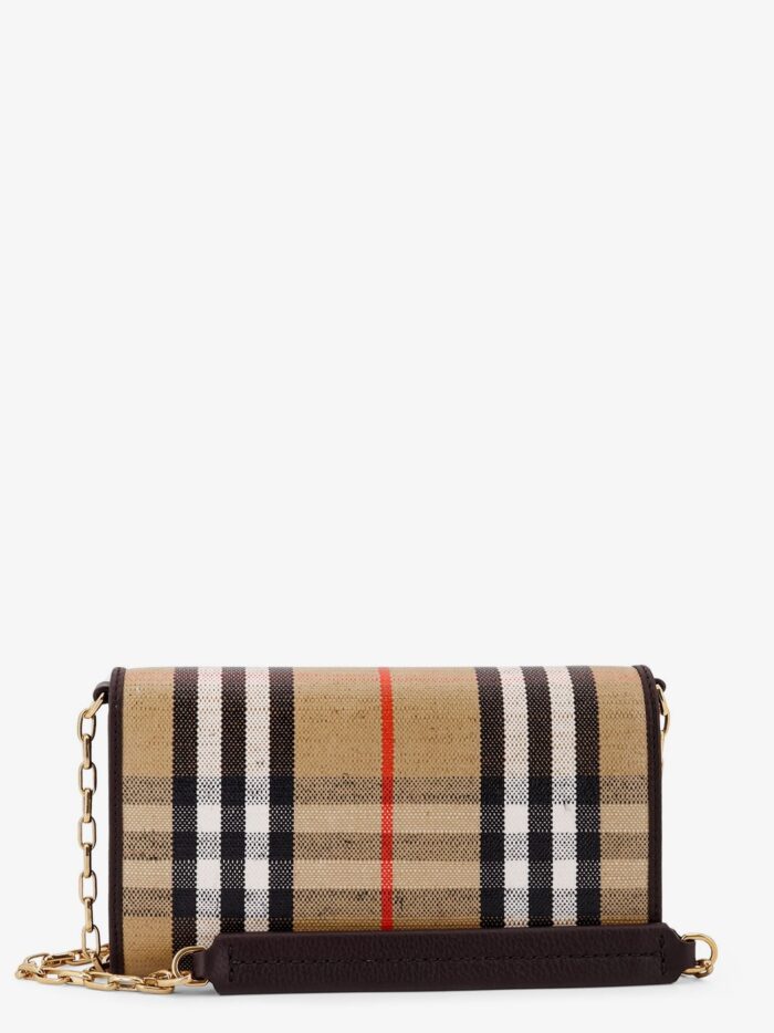 Waxed Canvas Shoulder Bag With Burberry Check Motif