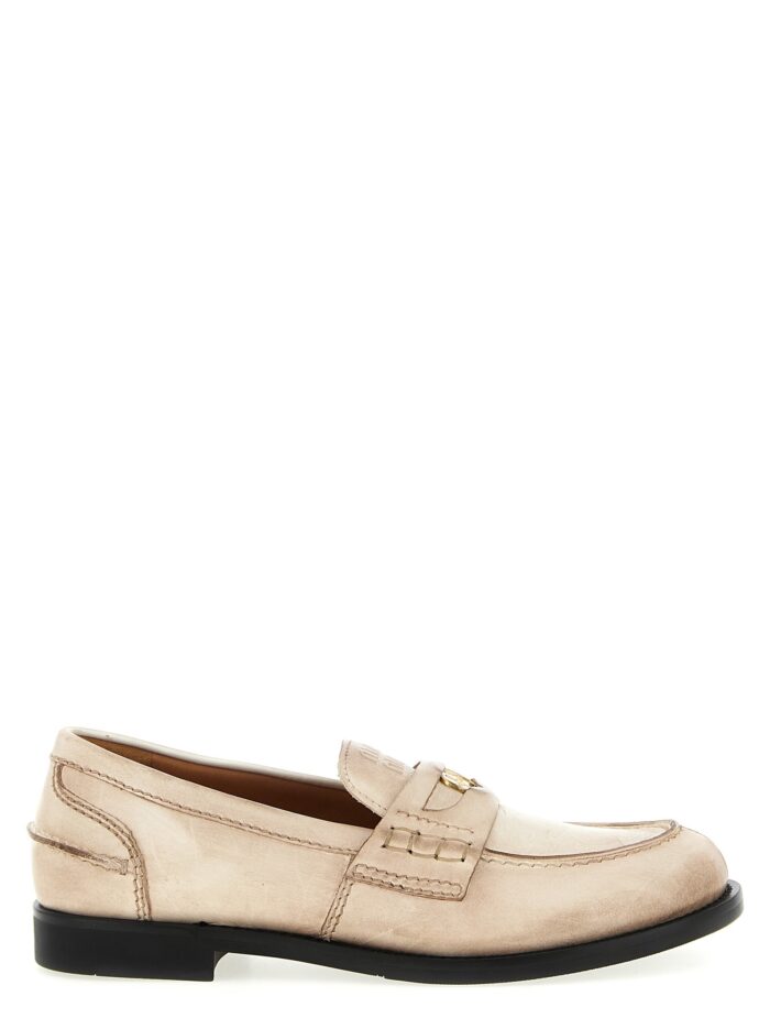 miu miu waxed leather loafers Miu Miu Waxed Leather Loafers